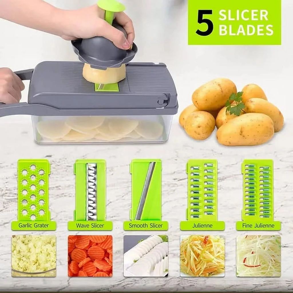Stainless Steel Food Chopper, Small Vegetable Slicer, White