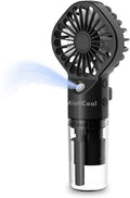 Handheld Misting Fan - Portable Fan with Mist Spray - USB-C Rechargeable Battery Powered Mini Fan - 4 Adjustable Speeds & Personal Travel Cooling Fan - 4-12 Working Hours - Black