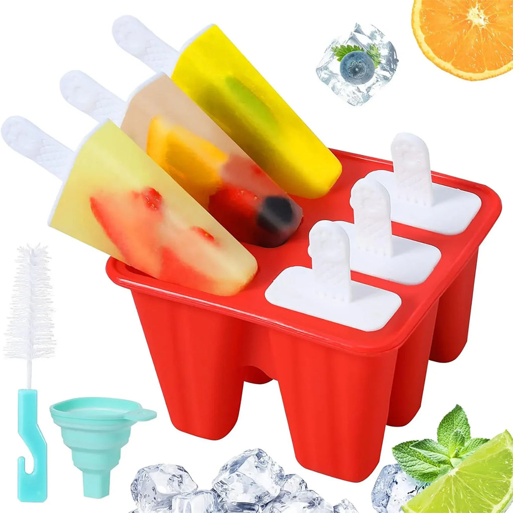 Popsicle Molds Silicone Ice Pop Molds BPA Free Popsicle Mold with Silicone Funnel and Cleaning Brush